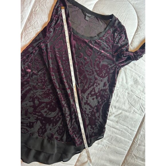 Simply Vera Wang Velvet Burnout M Top Sheer Whimsigoth Fairy Grunge - Picture 9 of 9